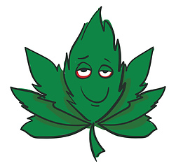 Image showing High marijuana leaf illustration vector on white background