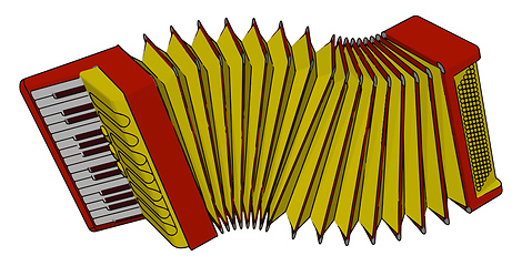 Image showing Playing of accordion picture vector or color illustration