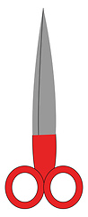 Image showing Cartoon pair of red-colored scissors vector or color illustratio