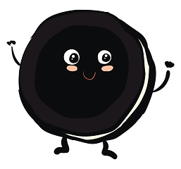 Image showing Cute smiling black and white oreo vector illustration on white b