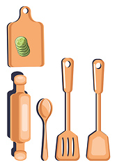 Image showing Kitchen set vector color illustration.