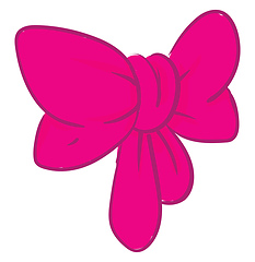 Image showing Clipart of a pink bow vector or color illustration