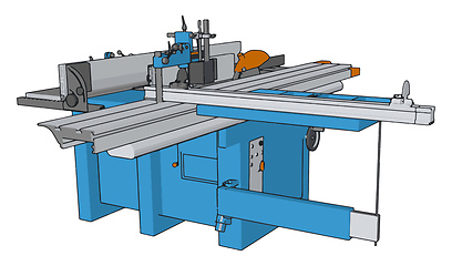 Image showing 3D vector illustration of an industrial power press machine whit