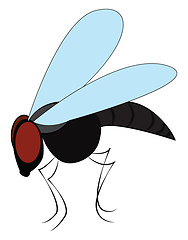 Image showing Big black fly vector or color illustration