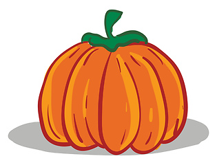 Image showing Clipart of a pumpkin with a small green stalk vector or color il