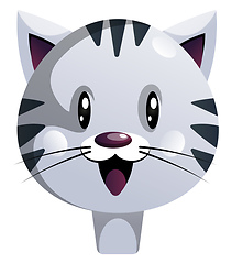 Image showing Simple white cartoon cat vector illustartion on white backgorund