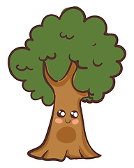 Image showing A strong cute tree vector or color illustration