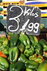 Image showing Green peppers