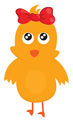 Image showing Cute little girl brown chick vector or color illustration