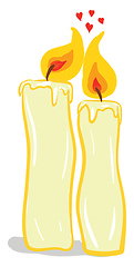 Image showing Two yellow-colored love cheese holding hands together vector or 
