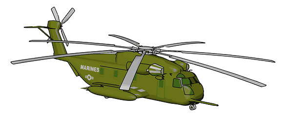 Image showing 3D vector illustration on white background of a green military h