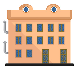 Image showing Simple cartoon orange building vector illustartion on white back