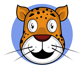 Image showing Happy cartoon leopard vector illustartion on white backgorund