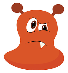 Image showing Painting of an angry orange monster vector or color illustration