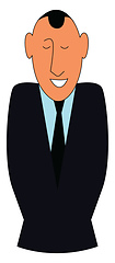 Image showing A man in black-colored coat suit wearing a black tie vector or c