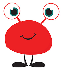 Image showing An ugly red monster vector or color illustration