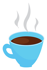 Image showing Light blue coffee cup with steaming coffee vector illustration o