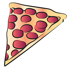 Image showing  slice of cheese pepperoni pizza vector or color illustration