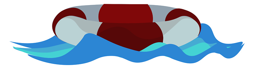 Image showing Painting of a lifebelt that stays afloat in the sea vector or co