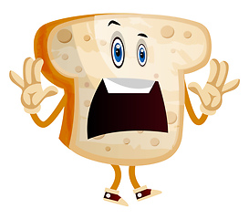 Image showing Scared Bread illustration vector on white background