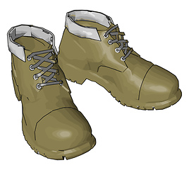 Image showing Beige military boots vector illustration on white background