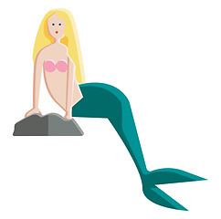 Image showing Clipart of a mermaid vector or color illustration