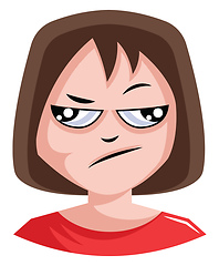 Image showing Very jealous brunette woman illustration vector on white backgro