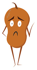 Image showing Emoji of a sad brown-colored monster in red shoes set on isolate