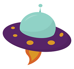 Image showing A purple spaceship vector or color illustration