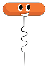 Image showing Smiling orange corkscrew vector illustration on white background