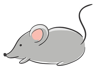 Image showing Cartoon grey mouse/Cute little cartoon mouse vector or color ill