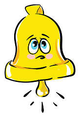 Image showing Emoji of a sad golden bell vector or color illustration