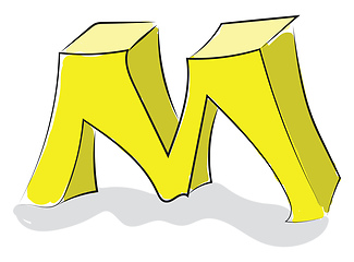 Image showing Letter M alphabet vector or color illustration