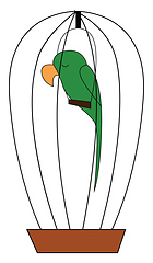 Image showing Sleeping parrot illustration vector on white background 