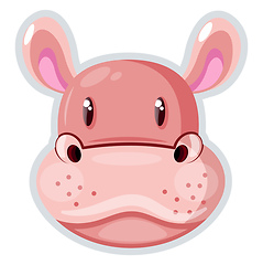 Image showing Pink pig, vector color illustration.