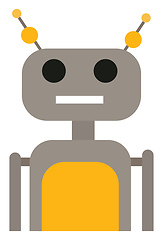 Image showing A modern robot in grey and yellow color vector or color illustra