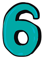 Image showing Number-six or 6 vector or color illustration