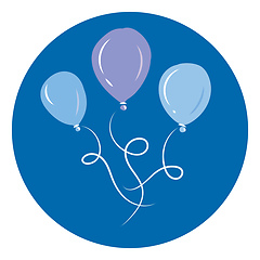 Image showing Three colorful balloons with an exclamation mark tied to individ