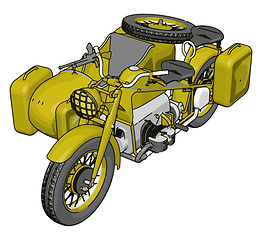 Image showing 3D vector illustration on white background  of a military motorc