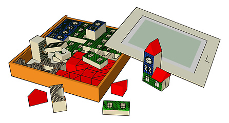 Image showing Construction set of house vector or color illustration