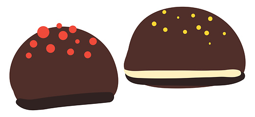 Image showing Chocolate truffles vector or color illustration
