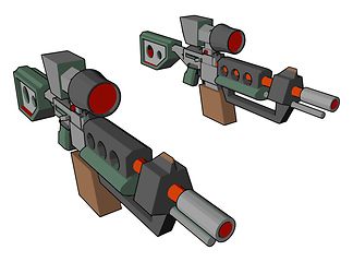 Image showing Sniper gun for shooting the target vector or color illustration