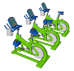 Image showing Stationary bicycle cycle vector or color illustration