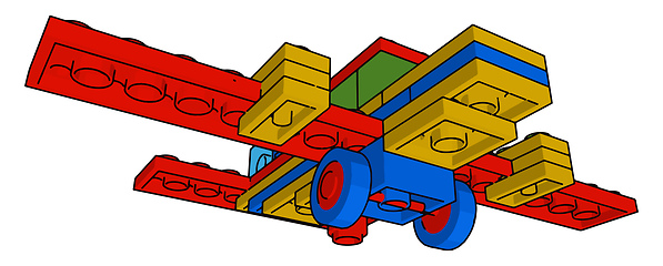 Image showing A multicolored aeroplane toy vector or color illustration