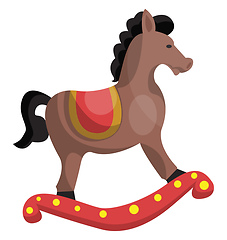 Image showing Cute swinging horse vector illustration on a white background