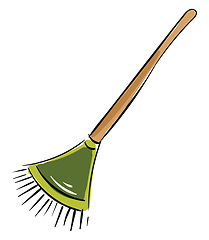 Image showing Simple vector illustration of a green rake on a white background