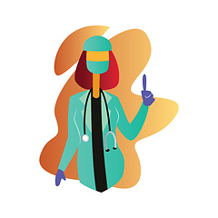 Image showing Minimalistic colorful female surgeon vector character illustrati