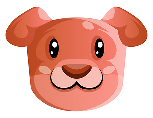 Image showing Happy pink cartoon dog vector illustartion on white background