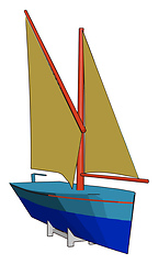 Image showing The toy sailboat toy vector or color illustration