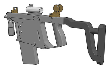 Image showing 3D vector illustration on white background of a military rifle